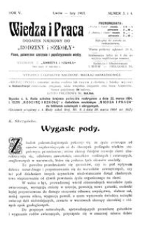 Wiedza i Praca : dodatek naukowy do Rodziny i Szkoły : pismo poświęcone szerzeniu i popularyzowaniu wiedzy. R. 5, Nr 3-4