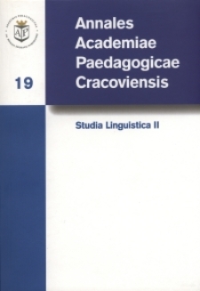 Annales Academiae Paedagogicae Cracoviensis 19. Studia Linguistica 2