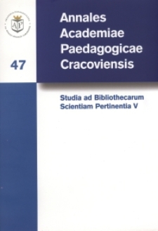 Annales Academiae Paedagogicae Cracoviensis. 47, Studia ad Bibliothecarum Scientiam Pertinentia. 5