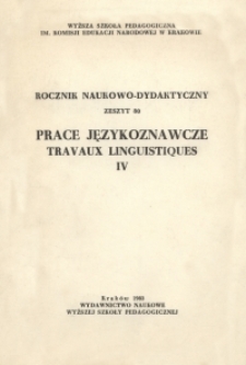 Rocznik Naukowo-Dydaktyczny. Z. 80, Prace Językoznawcze. 4