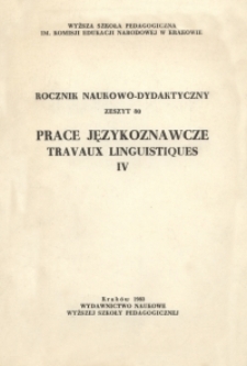 Rocznik Naukowo-Dydaktyczny. Z. 80, Prace Językoznawcze. 4