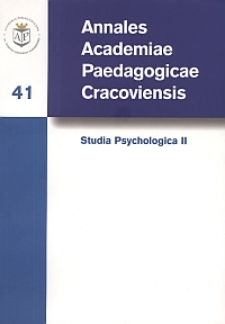 Annales Academiae Paedagogicae Cracoviensis. 41. Studia Psychologica. 2