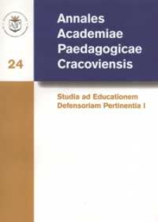 Annales Academiae Paedagogicae Cracoviensis. 24. Studia ad Educationem Defensoriam Pertinentia. 1