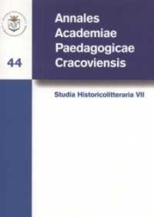 Annales Academiae Paedagogicae Cracoviensis. 44, Studia Historicolitteraria. 7
