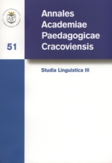 Annales Academiae Paedagogicae Cracoviensis 51. Studia Linguistica 3