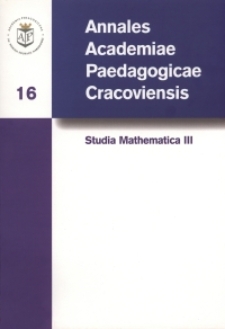 Annales Academiae Paedagogicae Cracoviensis. 16, Studia Mathematica. 3