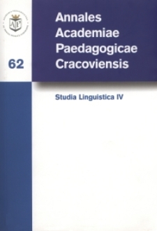 Annales Academiae Paedagogicae Cracoviensis 62. Studia Linguistica 4