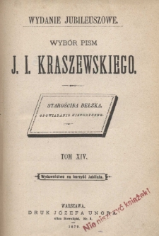 Wybór pism J. I. Kraszewskiego. T. 14
