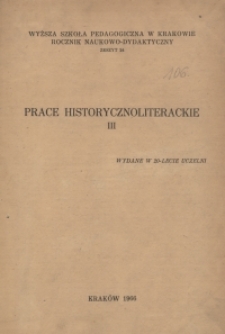 Rocznik Naukowo-Dydaktyczny. Z. 24, Prace Historycznoliterackie. 3