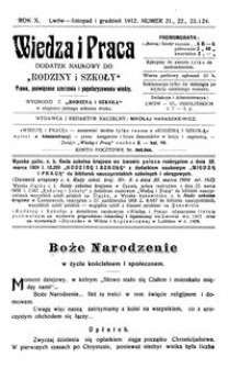 Wiedza i Praca : dodatek naukowy do Rodziny i Szkoły : pismo poświęcone szerzeniu i popularyzowaniu wiedzy. R. 10, Nr 21-24