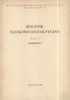 Rocznik Naukowo-Dydaktyczny. Z. 7, Matematyka