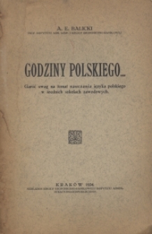 Godziny polskiego... : garść uwag na temat nauczania języka polskiego w średnich szkołach zawodowych