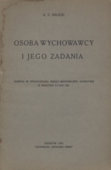 Osoba wychowawcy i jego zadania