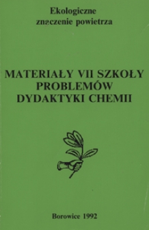 Elementy ekologii powietrza w przyszłym zreformowanym programie nauczania chemii w szkole podstawowej