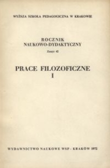 Rocznik Naukowo-Dydaktyczny. Z. 42, Prace Filozoficzne. 1