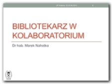 Bibliotekarz w kolaboratorium