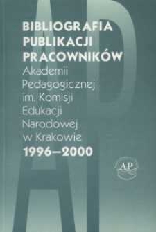 Bibliografia publikacji pracowników Akademii Pedagogicznej w Krakowie : (1996-2000)