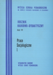 Rocznik Naukowo-Dydaktyczny. Z. 161, Prace Socjologiczne. 1