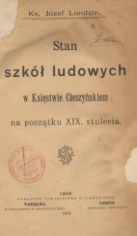 Stan szkół ludowych w Księstwie Cieszyńskiem na początku XIX. stulecia