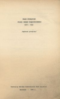 Prawo wyznaniowe Polski okresu międzywojennego 1918-1939 : (wybrane przepisy)