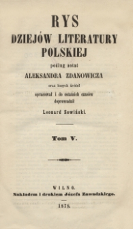 Rys dziejów literatury polskiej. T. 5