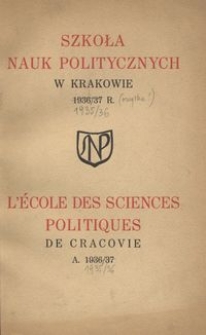 Sprawozdanie Koła Uczniów i Absolwentów Szkoły Nauk Politycznych za rok 1935/36