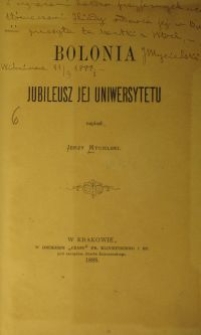 Bolonia i jubileusz jej uniwersytetu