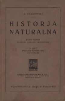 Historja naturalna : kurs niższy ułożony podług zbiorowisk. Cz. 1