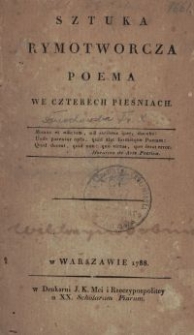 Sztuka rymotwórcza : poema we czterech pieśniach