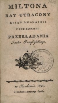 Miltona Ray utracony : ksiąg dwanaście