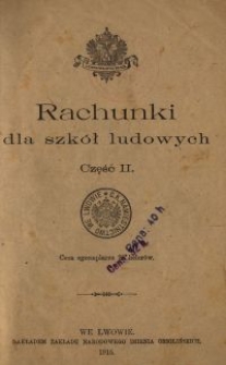 Rachunki dla szkół ludowych. Cz. 2