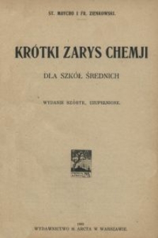 Krótki zarys chemji dla szkół średnich