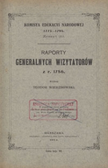 Raporty generalnych wizytatorów z r. 1786