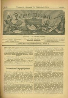 Przegląd Pedagogiczny : czasopismo poświęcone wychowaniu szkolnemu i domowemu. [Rok 1893]. R. 12, Nr 21