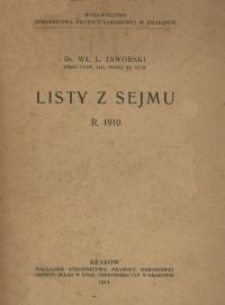 Listy z Sejmu r. 1910