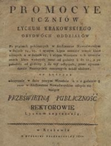 Promocye uczniów Lyceum Krakowskiego obydwóch oddziałów [...]
