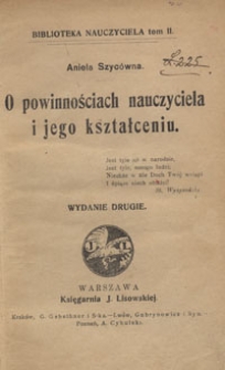 O powinnościach nauczyciela i jego kształceniu