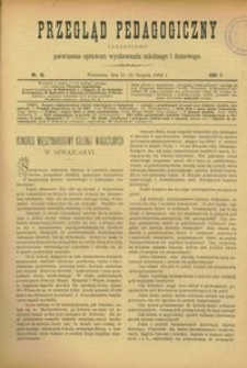 Przegląd Pedagogiczny : czasopismo poświęcone sprawom wychowania szkolnego i domowego. [Rok 1888]. R. 7, Nr 16