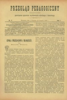 Przegląd Pedagogiczny : czasopismo poświęcone sprawom wychowania szkolnego i domowego. [Rok 1888]. R. 7, Nr 17