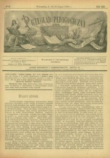Przegląd Pedagogiczny : czasopismo poświęcone wychowaniu szkolnemu i domowemu. [Rok 1894]. R. 13, Nr 14