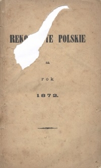 Rekolekcye polskie na wielki tydzień narodowy 1872 r.