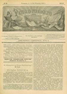 Przegląd Pedagogiczny : czasopismo poświęcone wychowaniu szkolnemu i domowemu. [Rok 1896]. R. 15, Nr 18