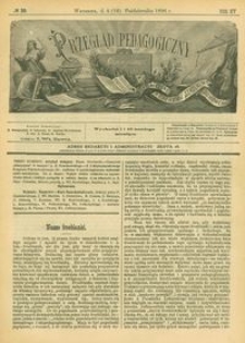 Przegląd Pedagogiczny : czasopismo poświęcone wychowaniu szkolnemu i domowemu. [Rok 1896]. R. 15, Nr 20