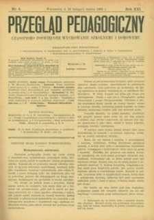 Przegląd Pedagogiczny : czasopismo poświęcone wychowaniu szkolnemu i domowemu. [Rok 1902]. R. 21, Nr 5