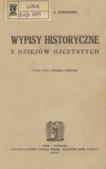 Wypisy historyczne z dziejów ojczystych