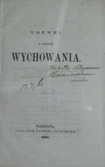 Urywki w kwestyi wychownia