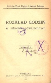 Rozkład godzin w szkołach powszechnych