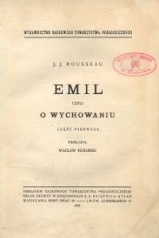 Emil czyli o wychowaniu. Cz. 1