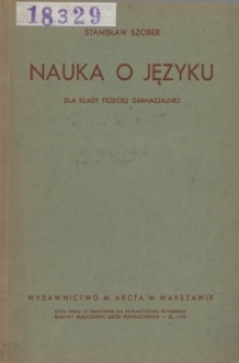 Nauka o języku : dla klasy trzeciej gimnazjalnej