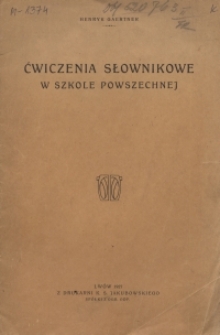 Ćwiczenia słownikowe w szkole powszechnej